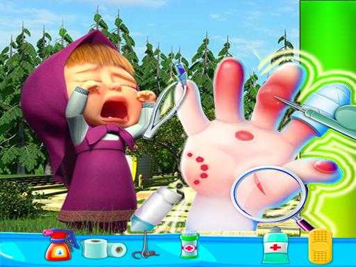 Masha Bee Hand Doctor Game Online   Hospital Surge